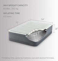 Matelas Gonflable Intex PremAire I Fiber-Tech avec Technologie Dura-Beam, Pompe Électrique Intégrée, Résistant à l'Eau, Facile à Utiliser