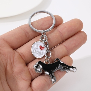 Porte-clés mignon de dessin animé, chien <span class=keywords><strong>teckel</strong></span>, décoration de pied en forme de cœur en métal - Product Image 4