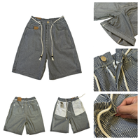Shorts en jean décontractés pour hommes à taille mi-haute, rayés, coupe ample, avec logo personnalisé, vente en gros OEM ODM, directement de l'usine