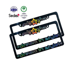 Support de <span class=keywords><strong>plaque</strong></span> <span class=keywords><strong>d</strong></span>'<span class=keywords><strong>immatriculation</strong></span> de voiture en plastique ABS avec logo <span class=keywords><strong>personnalisé</strong></span> en gros, taille US, chrome argenté - Product Image 3