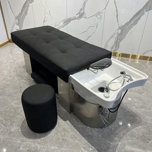 High Quality Stainless Steel Base Shampoo <b>Chair</b> <b>with</b> <b>Storage</b> Water Circulation for Barber Shops Dining Park & Exterior Use - Product Image 3