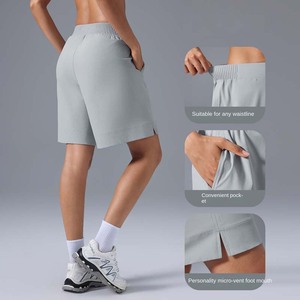 SHINBENE 9 "Bermuda pour femme Athlétique lâche course confortable Nylon Long Yoga Shorts avec poches - Product Image 3