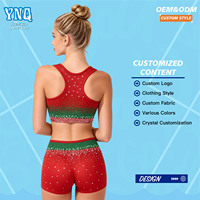 Ensemble de shorts et soutien-gorge en spandex personnalisé par sublimation pour filles, confortable, pour équipes de danse et uniformes de cheerleading