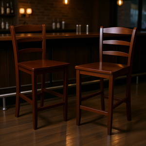 Benjamin 2 tabourets de comptoir arrière à échelle 24 \ "tabourets de bar en noyer antique - Product Image 2