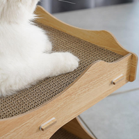 Maison à gratter pour chat en carton ondulé ondulé, écologique et sûre, double couche, lit de repos pour chaton, nid respirant à lattes