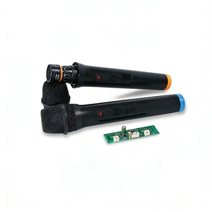 Ensemble de microphones sans fil portatifs UHF double avec carte réceptrice (sans écran) et tubes de queue codés par couleur pour l'identification des canaux - Product Image 3