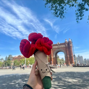 حامل باقة زهور 31 سم، دمية ناعمة مريحة على شكل زهرة واقفة، محشوة بقطن البولي بروبيلين 100% بوليستر - Product Image 3