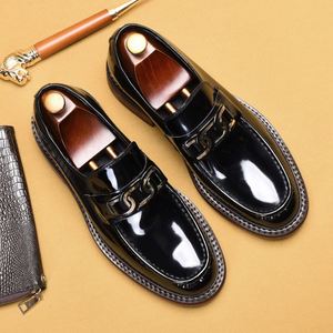 Mocassins de style britannique haut de gamme pour hommes d'affaires, en cuir véritable, à bout carré, à enfiler, légers, respirants, chaussures habillées formelles - Product Image 1