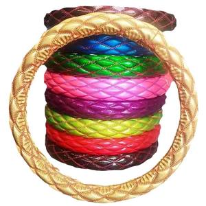 جودة عالية 38-15 بوصة جلد ثقب + ألياف الكربون غطاء توجيه السيارة الموضة الداخلية التبعي المدنية - Product Image 2