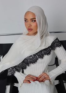Hiyab de Algodón Modal <span class=keywords><strong>Klay</strong></span> the Label, Hiyab de Encaje Modal Viscosa, Costura Babyseam en 4 Lados con Encaje, Pañuelo de Algodón - Product Image 4