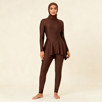 Traje de baño Burkini de 3 piezas unisex musulmán de talla grande cubierta completa traje de baño modesto con hiyab de secado rápido Anti-Uv UPF50 +
