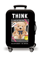 Vente en gros de housses anti-rayures au design joli ours, protection de valise en polyester spandex, housse de bagage pour étui de voyage