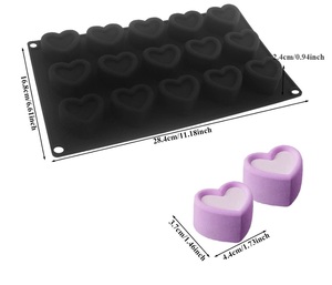 15-cavity oluk yıldız çikolata silikon kalıp kalp şekli mus çikolata buz küpleri şeker sabun kalıp çiçek şekli kek kalıp - Product Image 3