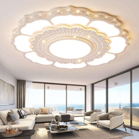 Plafonnier LED rond moderne en forme de fleur, motif étoile découpée, blanc chaud, pour salon, chambre, hôtel, couloir, décoration