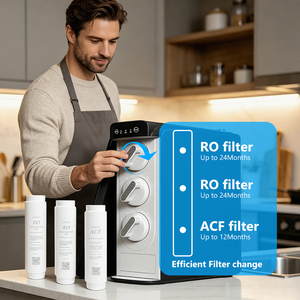 Système de filtration d'eau par osmose inverse pour évier 800 GPD, 11 étapes, avec robinet intelligent, surveillance TDS, sans réservoir, en acier inoxydable, pour usage domestique, garantie 24 mois - Product Image 2