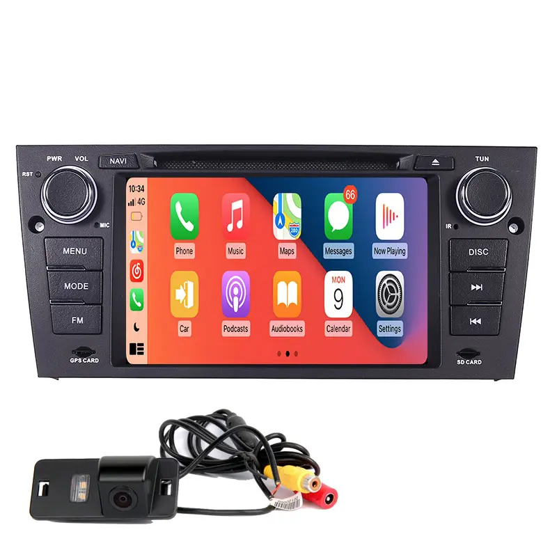 Dvd Player Mobil Bmw E90, Dvd Player Mobil 2G + 32G Android 11 dengan Quad Core Wifi 3G GPS BT Radio RDS USB SD Kontrol Roda Kemudi