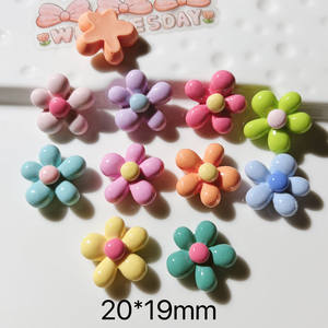 Figuras Decorativas de Resina Plana con Flores Coloridas, Adornos Kawaii para Scrapbooking, Lazos y Decoración, Venta al Por Mayor - Product Image 2