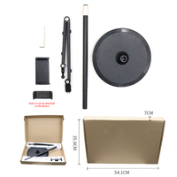 Support de sol télescopique en alliage d'aluminium à rotation 360° pour tablette, réglable en hauteur, idéal pour le bureau et le streaming en direct (vente en gros)