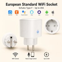 Prise intelligente personnalisable Tuya WIFI EU UK UL 16A avec moniteur d'énergie, commande vocale à distance, prise intelligente de type F