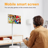 HXXK taşınabilir Lcd ekran hareketli akıllı mobil TV 27/32inchTouch ekran standı beni takip akıllı Tv uzaktan kumanda oyunu monitör