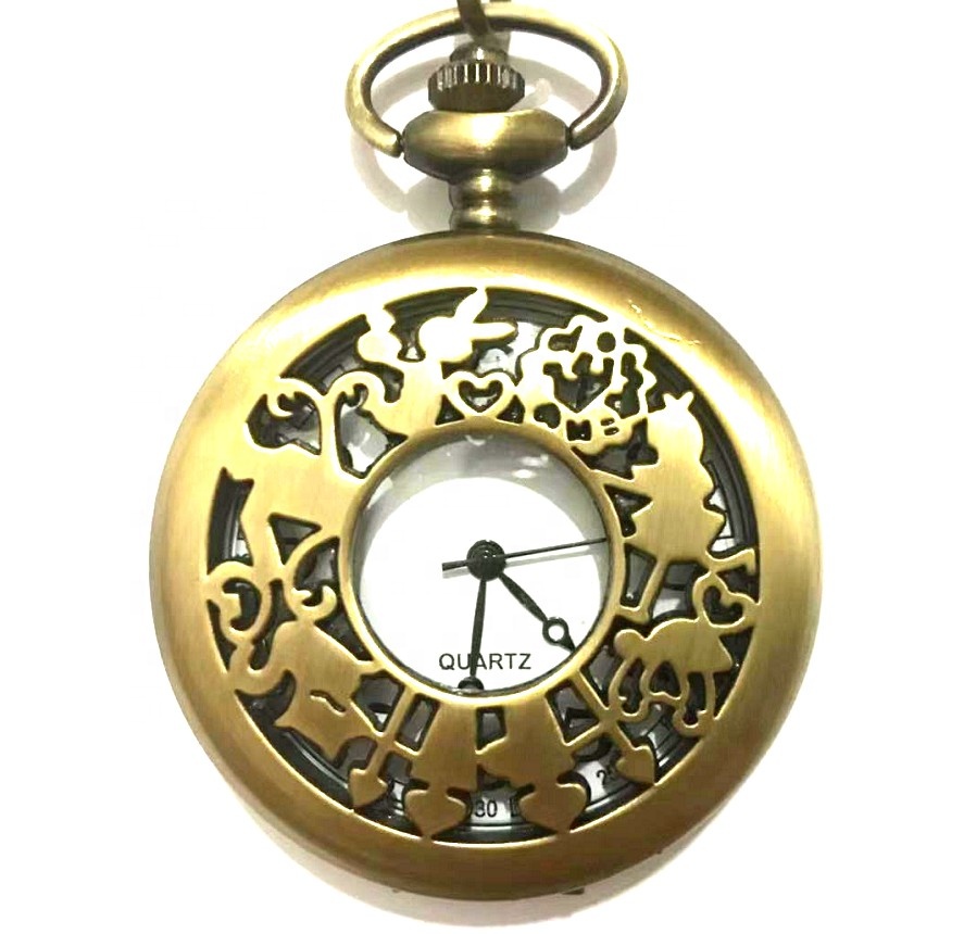 Новинка, бронзовые кварцевые карманные часы в стиле ретро, кролик, рай, карманные часы, подвеска, ожерелье, карманные часы, подарок для мужчин и женщин