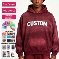 Sudadera con Capucha para Hombre, Personalizada, 400 g/m², Algodón Grueso, Lavado, Estilo Desgastado, Talla Grande, Ropa al por Mayor, Suéteres para Hombre, Sudadera