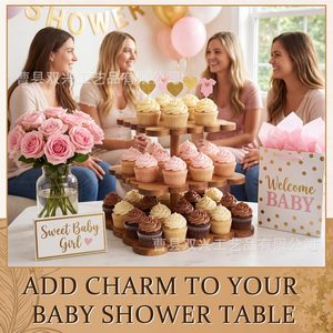 Wooden Multi Tier Cake Stand 33Cm 3 Layers Durable Storage Tray For Birthday <b>Decorations</b> - Product Image 4
