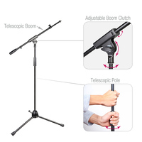 Support de micro télescopique professionnel robuste Yinyu MS005T 1,65 m pour équipement de studio et de scène