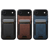 Coque de téléphone SUTENI pour iPhone 18 Pro Max avec bande élastique, porte-cartes et support, aspect givré, en similicuir de luxe, compatible 17 16 Plus 15 14 13 12