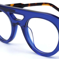 Monturas Ópticas de Acetato de Nuevo Diseño, Gafas Clásicas para Hombre, Bisagra de Metal Flexible de Alta Calidad