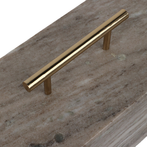 Scatola portaoggetti rettangolare in marmo con maniglia in metallo per decorazioni per la casa, portaoggetti per gioielli e ricordi - Product Image 4