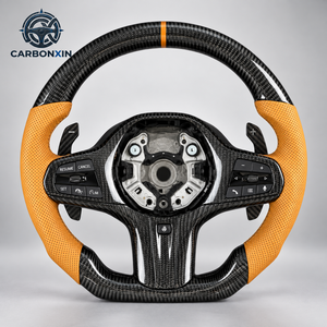 Volant sport personnalisé en fibre de carbone à fond plat chauffant pour Volante G22 430i Led G30 Pre Lci 6gt G32 540i 540 2017 2018 - Product Image 1