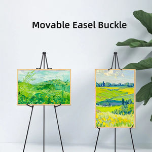 ポータブル金属折りたたみスチール絵画ディスプレイスタンドイーゼルダブルバックル付きテレスコピック三脚スケッチ用 - Product Image 4