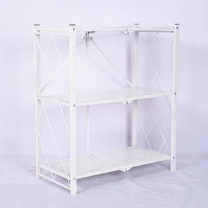 Kitchen Storage Rack Functional Metal Rack Folding Storage Shelf Movable Rack Shelf