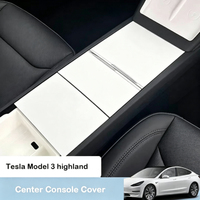 Pour Tesla Model 3 Highland : Cache de console centrale en acrylique, panneau de porte-gobelet, autocollant de protection, accessoires intérieurs de voiture