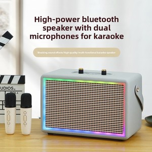 Hệ thống karaoke di động <span class=keywords><strong>Marshall</strong></span> Dual Microphone công suất cao, đèn LED, sử dụng pin, không dây, loa Bluetooth - Product Image 3