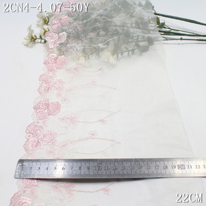Moda ricamata in pizzo <span class=keywords><strong>Tulle</strong></span> 22cm fantasia rosa a rete floreale <span class=keywords><strong>ricamato</strong></span> in pizzo <span class=keywords><strong>bianco</strong></span> per accessori di abbigliamento 2025 - Product Image 2