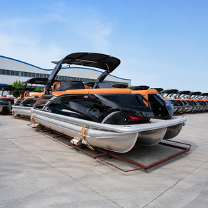 <span class=keywords><strong>Bateau</strong></span> ponton <span class=keywords><strong>de</strong></span> pêche en aluminium CE ISO 22 pieds, 12 personnes, 200 CV hors-bord, échelle <span class=keywords><strong>de</strong></span> bain, remorque <span class=keywords><strong>moteur</strong></span> en option, familial en haute mer - Product Image 5