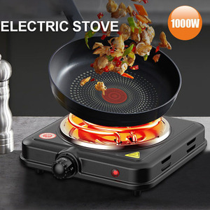 Single Burner Electric Hot Plate 110V/220V US Plug Knob Control Black Portable Cooking <b>Stove</b> for Home Kitchen Use - Product Image 2