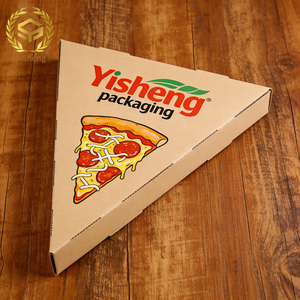 Caja de <span class=keywords><strong>Pizza</strong></span> Triangular Desechable, Biodegradable y Ecológica, de Grado Alimenticio, con Relieve y Orificio de Ventilación para <span class=keywords><strong>Pizza</strong></span> Caliente y Fresca para Llevar - Product Image 1