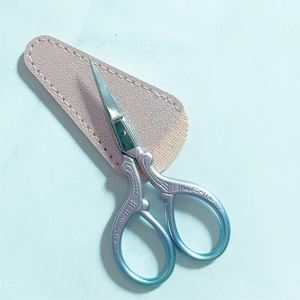 Colorful Simple Stainless Steel Embroidery Scissors <b>Sewing</b> Accessory for Crafting and Needlework with Leather Cover - Product Image 4