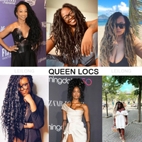 Cheveux de reine au crochet de haute qualité pour femmes noires, ombrés noir et blond, dreadlocks souples pré-bouclées avec des extrémités bouclées