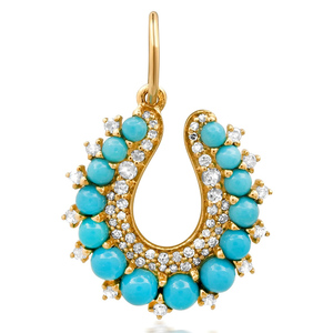 <span class=keywords><strong>Collana</strong></span> Gemnel personalizzata con ciondolo a <span class=keywords><strong>ferro</strong></span> <span class=keywords><strong>di</strong></span> <span class=keywords><strong>cavallo</strong></span> placcato oro con diamanti e gemme, stile raffinato - Product Image 1