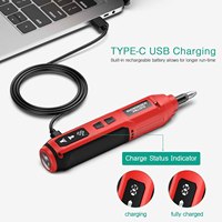 Tournevis électrique sans fil rechargeable 2000 mAh, mini perceuse à moteur sans balais, couple maximal 5 Nm, 3,7 V, ensemble d'outils pour la maison