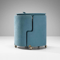 Ensemble de coiffeuse mobile de luxe moderne haut de gamme avec miroir rabattable, rangement intégré et chaise de maquillage compacte