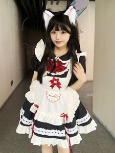ชุดเดรสโลลิต้าสาวน้อยน่ารักสีดำขาวสไตล์สองมิติแบบชุดยูนิฟอร์มคาเฟ่ - Product Image 2