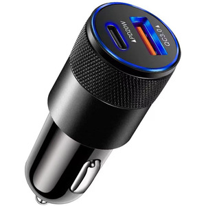 Dual-Port <span class=keywords><strong>2</strong></span>.<span class=keywords><strong>4a</strong></span> High-Speed Usb Aluminium Autolader Snel Opladen Mobiele Telefoon Met Otp En Ovp Bescherming