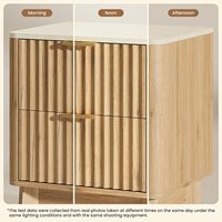 Table de chevet Groove, deux tables d'appoint modernes en bois naturel respectueux de l'environnement pour chambre à coucher, salon, bureau