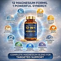 Complexe de magnésium 700 mg, 120 capsules pour le sommeil, la relaxation musculaire, l'apaisement, végétalien, sans OGM, sans gluten, marque privée