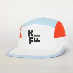 Groothandel Custom Oem Sport Hardloopkamp Hoed Print Logo Lichtgewicht Camping Cap, Hoge Kwaliteit Over 5 Panel Polyester Cap